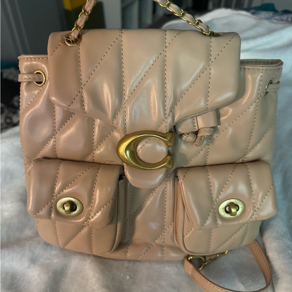 Elegant Beige Quilted Women's Bag